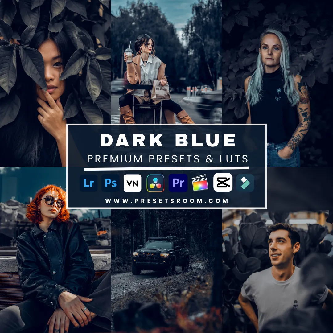 Dark Blue lightroom presets & luts collection